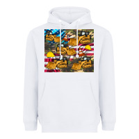 Bulldozer Camouflage American Flag Heavyweight Hoodie | Teevron