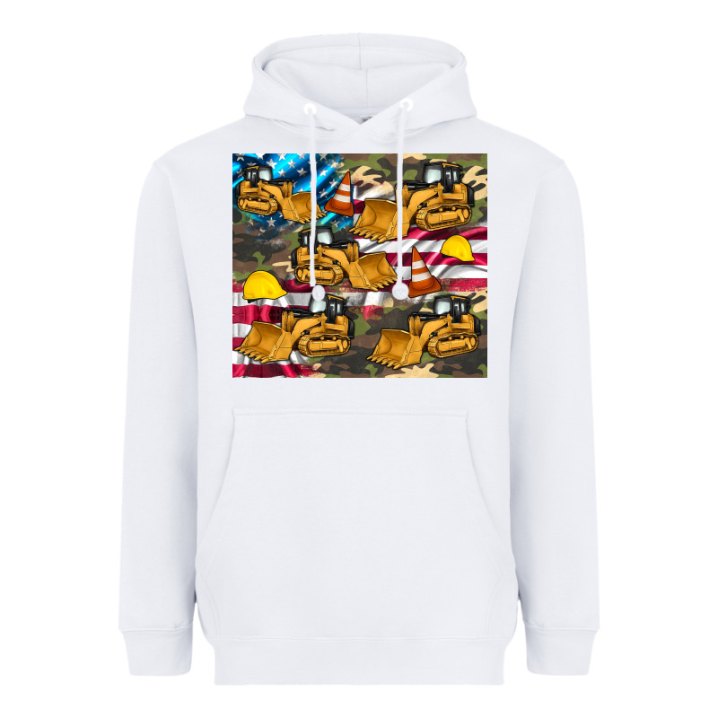 Bulldozer Camouflage American Flag Heavyweight Hoodie by Artiststas | Teevron