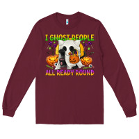 Burgundy I Ghost People All Ready Round Long Sleeve Tee - texasbilliewilder