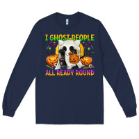 Navy I Ghost People All Ready Round Long Sleeve Tee - texasbilliewilder