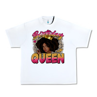 White birthday queen Urban Heavy Tee - Zillion Design Studio