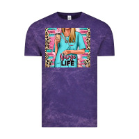 Cloud Purple nurse life blonde woman Vintage Tee - RanaPortraitStore