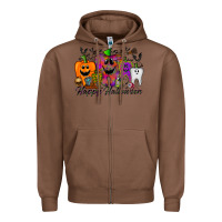Chestnut happy halloween tooth Zipper Hoodie - RacoonDesign