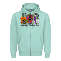 Seafoam happy halloween tooth Zipper Hoodie - RacoonDesign