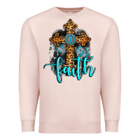 Pale Pink faith western turquoise Premium Sweatshirt - AdoDesignShop