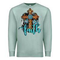 Seafoam faith western turquoise Premium Sweatshirt - AdoDesignShop
