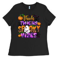 Black thick thighs spooky vibes Ladies Tee - AdoDesignShop