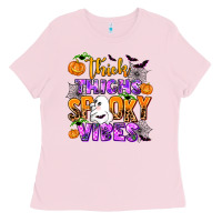 Bubblegum Pink thick thighs spooky vibes Ladies Tee - AdoDesignShop