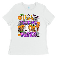White thick thighs spooky vibes Ladies Tee - AdoDesignShop