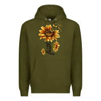 Army Green faith sunflower Premium Hoodie - MaliasSmallBusiness