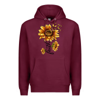 Burgundy faith sunflower Premium Hoodie - MaliasSmallBusiness
