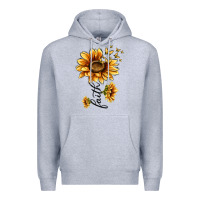 Heather Grey faith sunflower Premium Hoodie - MaliasSmallBusiness