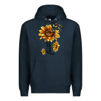 Navy faith sunflower Premium Hoodie - MaliasSmallBusiness