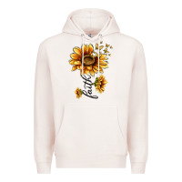 Pale Pink faith sunflower Premium Hoodie - MaliasSmallBusiness
