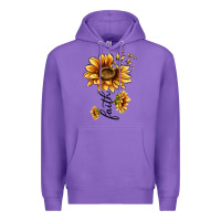 Purple faith sunflower Premium Hoodie - MaliasSmallBusiness