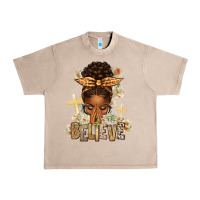 French Oak believe praying afro messy bun Urban Heavy Tee - texasbilliewilder