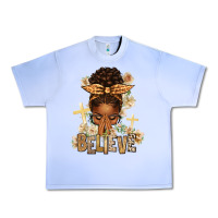 Grape Ice believe praying afro messy bun Urban Heavy Tee - texasbilliewilder