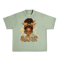 Oil Green believe praying afro messy bun Urban Heavy Tee - texasbilliewilder