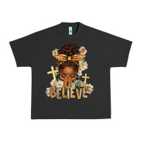 Pigment Black believe praying afro messy bun Urban Heavy Tee - texasbilliewilder