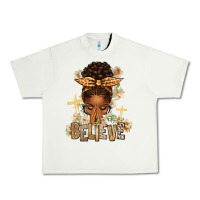 Pistachio believe praying afro messy bun Urban Heavy Tee - texasbilliewilder