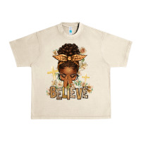 Sandshell believe praying afro messy bun Urban Heavy Tee - texasbilliewilder