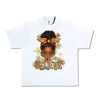 White believe praying afro messy bun Urban Heavy Tee - texasbilliewilder