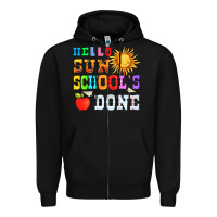 Black hello sun schools done Zipper Hoodie - HRA Design Shop
