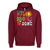 Burgundy hello sun schools done Zipper Hoodie - HRA Design Shop