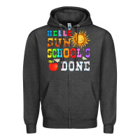 Charcoal Heather hello sun schools done Zipper Hoodie - HRA Design Shop