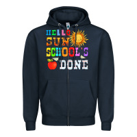 Navy hello sun schools done Zipper Hoodie - HRA Design Shop