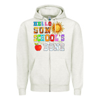 Oatmeal Heather hello sun schools done Zipper Hoodie - HRA Design Shop