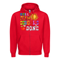 Red hello sun schools done Zipper Hoodie - HRA Design Shop