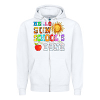 White hello sun schools done Zipper Hoodie - HRA Design Shop