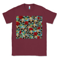Burgundy sugar skulls roses tumbler 3 Classic Tee - CTS Tumbler Store