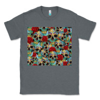 Charcoal Heather sugar skulls roses tumbler 3 Classic Tee - CTS Tumbler Store