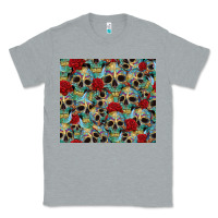 Heather Grey sugar skulls roses tumbler 3 Classic Tee - CTS Tumbler Store