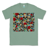 Sage sugar skulls roses tumbler 3 Classic Tee - CTS Tumbler Store
