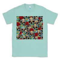 Seafoam sugar skulls roses tumbler 3 Classic Tee - CTS Tumbler Store