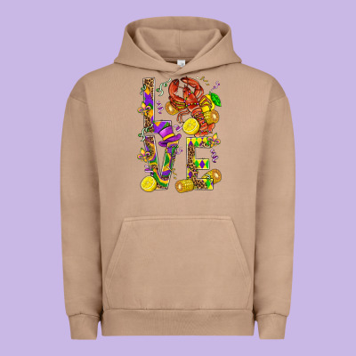 Love Crawfish Mardi Gras Urban Hoodie Designed By Bundleandbundleshop