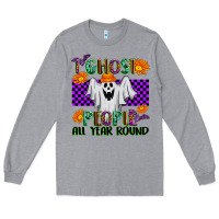 Heather Grey I Ghost People All Year Round Long Sleeve Tee - texasbilliewilder