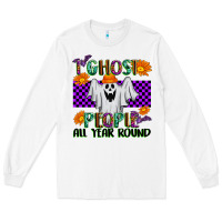 White I Ghost People All Year Round Long Sleeve Tee - texasbilliewilder