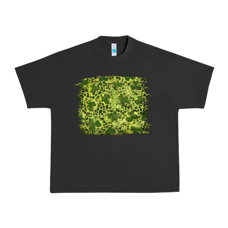 St Patrick's Day Shamrock Leopard Background Urban Heavy Tee by RanaPortraitStore | Teevron