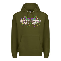 Army Green skeleton hands mardi gras Premium Hoodie - MaliasSmallBusiness