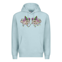 Blue Mist skeleton hands mardi gras Premium Hoodie - MaliasSmallBusiness