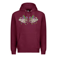 Burgundy skeleton hands mardi gras Premium Hoodie - MaliasSmallBusiness