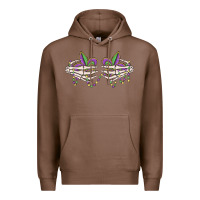 Chestnut skeleton hands mardi gras Premium Hoodie - MaliasSmallBusiness