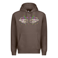 Coffee skeleton hands mardi gras Premium Hoodie - MaliasSmallBusiness