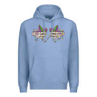Colony Blue skeleton hands mardi gras Premium Hoodie - MaliasSmallBusiness