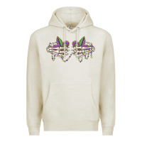 Oatmeal Heather skeleton hands mardi gras Premium Hoodie - MaliasSmallBusiness