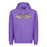 Purple skeleton hands mardi gras Premium Hoodie - MaliasSmallBusiness